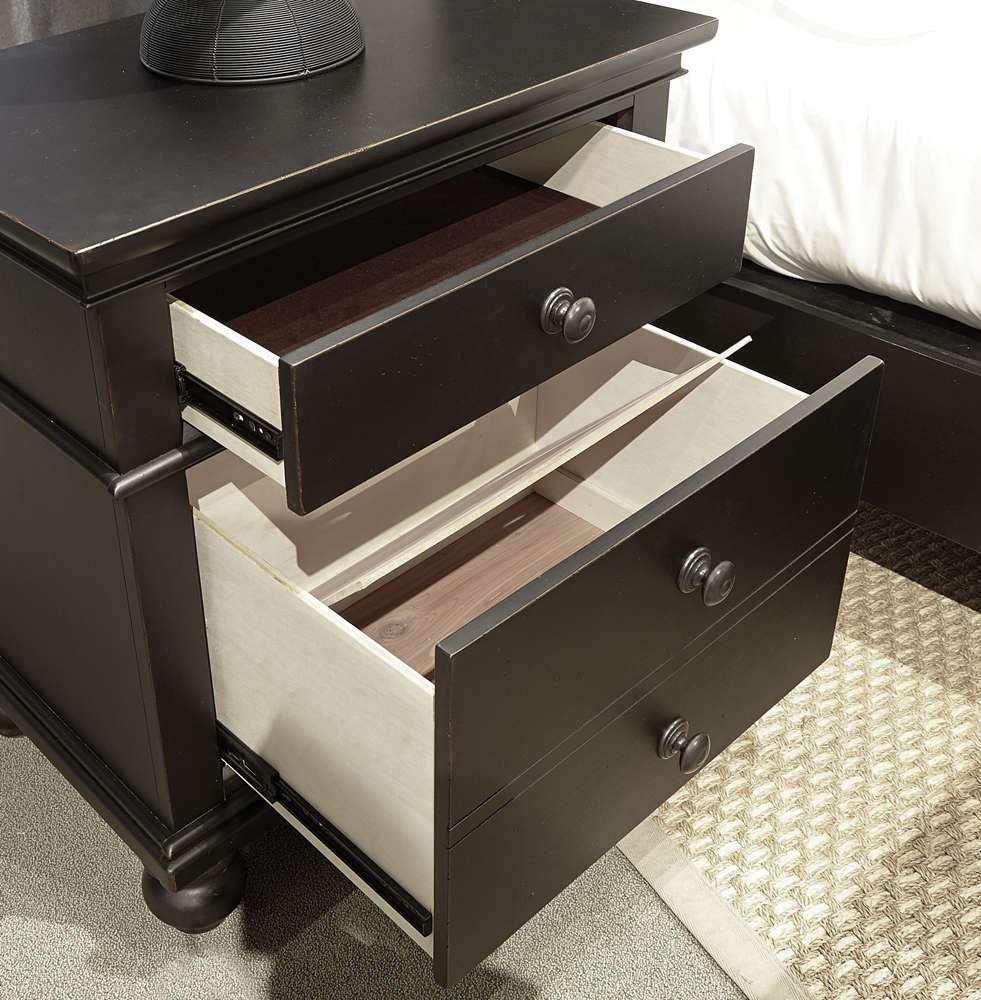 Emery Park  -  Oxford 2 Drawer NS in Rubbed Black Finish  - I07-450-BLK-1 veiw 1
