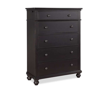 Emery Park  -  Oxford 5 Drawer Chest in Rubbed Black Finish  - I07-456-BLK-1