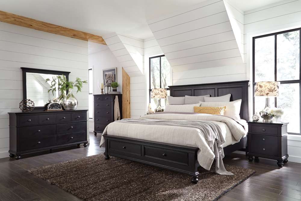 Emery Park  -  Oxford 5 Drawer Chest in Rubbed Black Finish  - I07-456-BLK-1 veiw 2