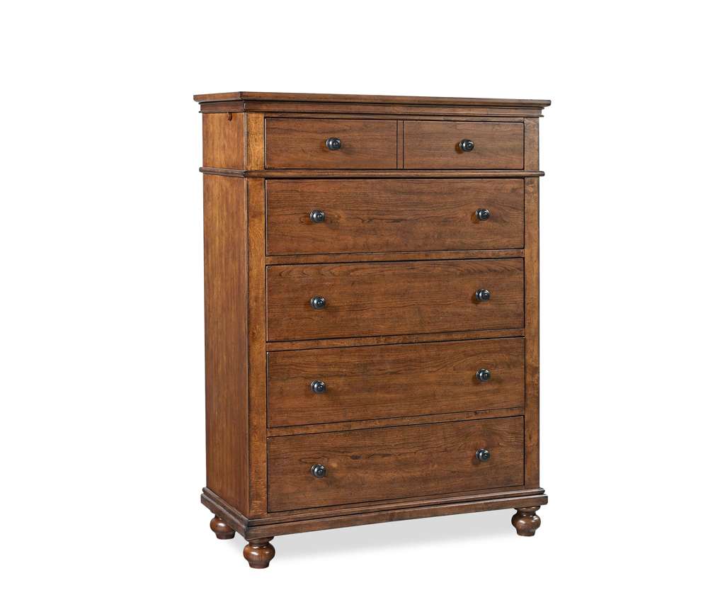 Emery Park  -  Oxford 5 Drawer Chest in Whiskey Brown Finish  - I07-456-WBR-1