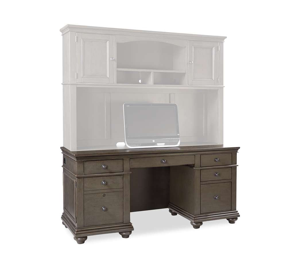 Emery Park - Oxford 66in Credenza Desk in Peppercorn Finish - I07-316-PEP