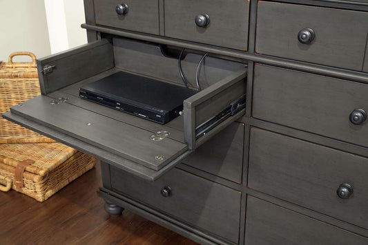 Emery Park  -  Oxford Chesser with TV Frame in Peppercorn Finish veiw 2