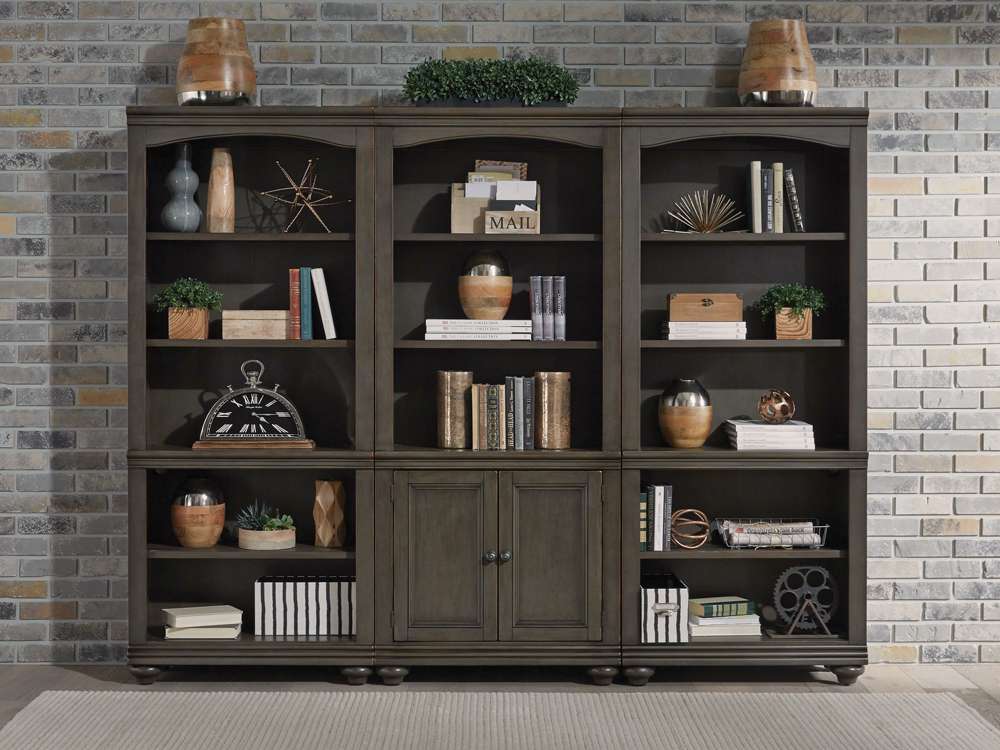 Emery Park - Oxford Door Bookcase in Peppercorn Finish - I07-332-PEP veiw 1