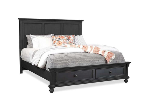 Emery Park - Oxford King Panel Storage Bed in Rubbed Black Finish