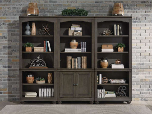 Emery Park - Oxford Open Bookcase in Peppercorn Finish - I07-333-PEP veiw 1