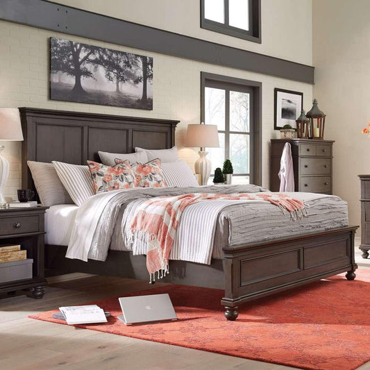 Emery Park - Oxford Queen Panel Bed in Peppercorn Finish veiw 1