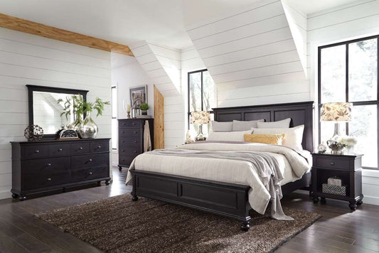 Emery Park - Oxford Queen Panel Bed in Rubbed Black Finish veiw 1