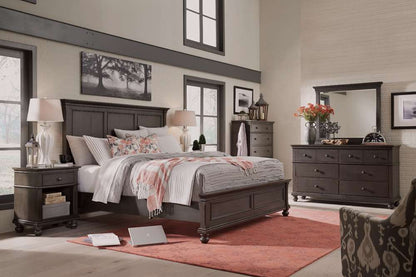 Emery Park - Oxford Queen Panel Storage Bed in Peppercorn Finish veiw 2