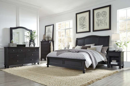 Emery Park - Oxford Queen Sleigh Bed in Rubbed Black Finish veiw 1