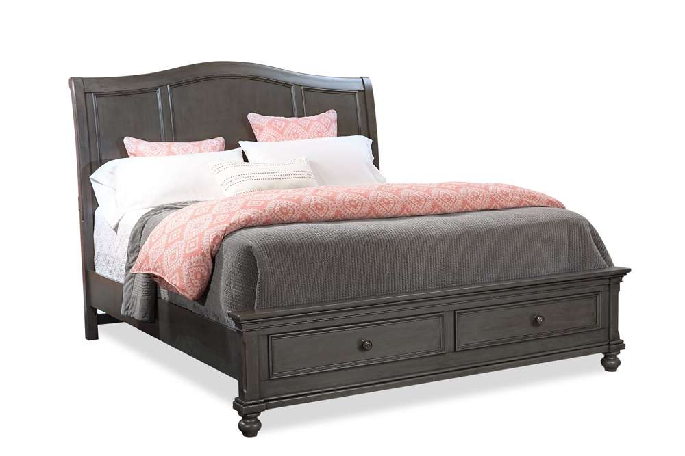 Emery Park - Oxford Queen Sleigh Storage Bed in Peppercorn Finish