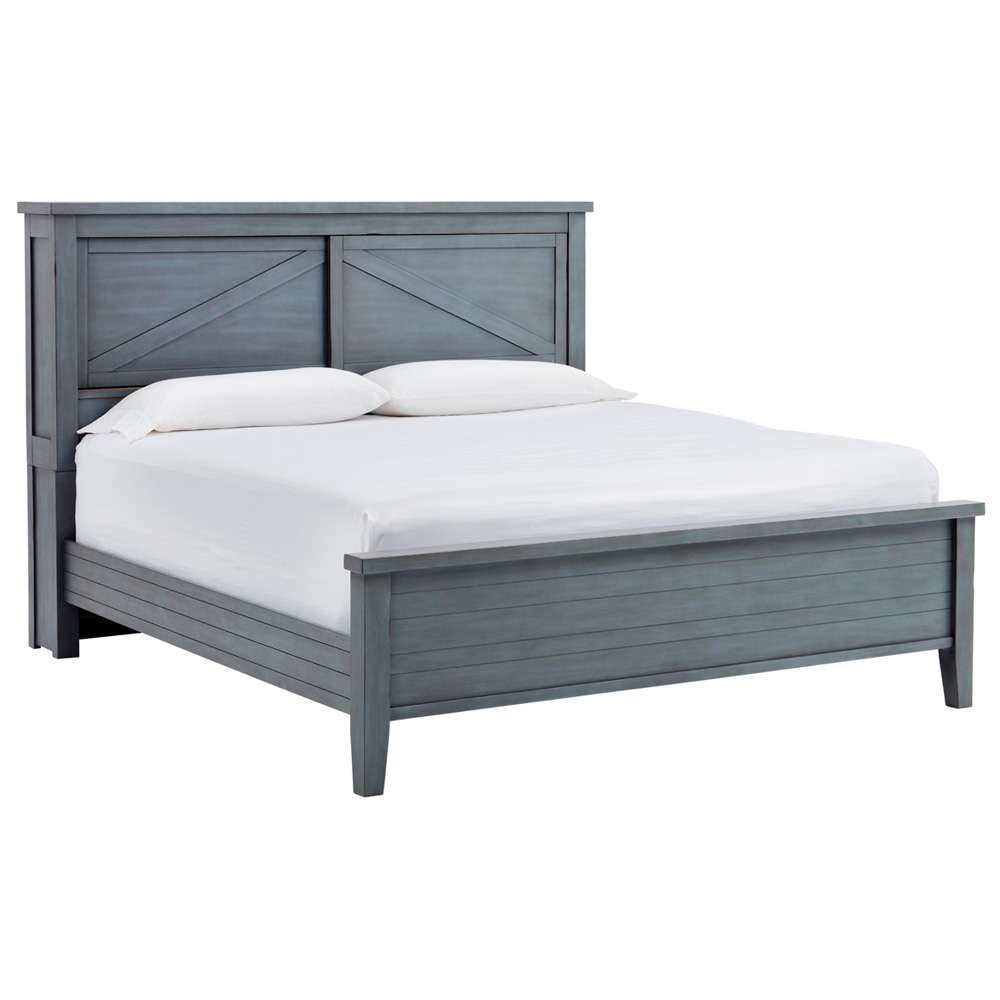 Emery Park - Pinebrook Cal King Non Storage Bookcase Bed in Denim Finish