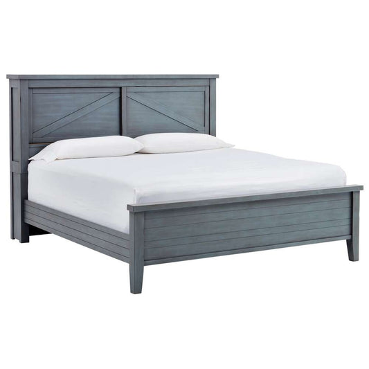 Emery Park - Pinebrook King Non Storage Bookcase Bed in Denim Finish