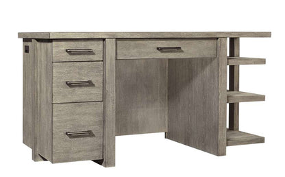 Emery Park - Platinum 60in Desk w/ Open Shelves in Gray Linen Finish - I251-309-2
