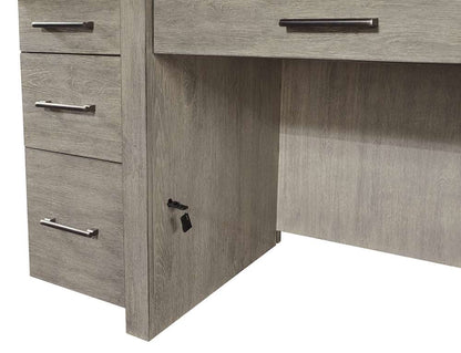 Emery Park - Platinum 60in Desk w/ Open Shelves in Gray Linen Finish - I251-309-2 veiw 2