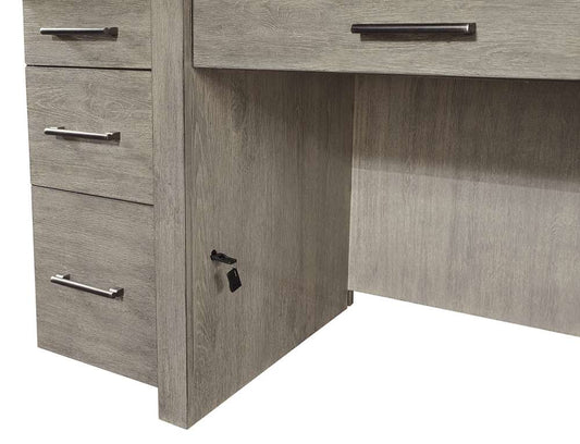 Emery Park - Platinum 60in Desk w/ Open Shelves in Gray Linen Finish - I251-309-2 veiw 2
