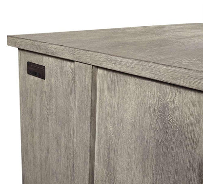 Emery Park - Platinum 60in Desk w/ Open Shelves in Gray Linen Finish - I251-309-2 veiw 3