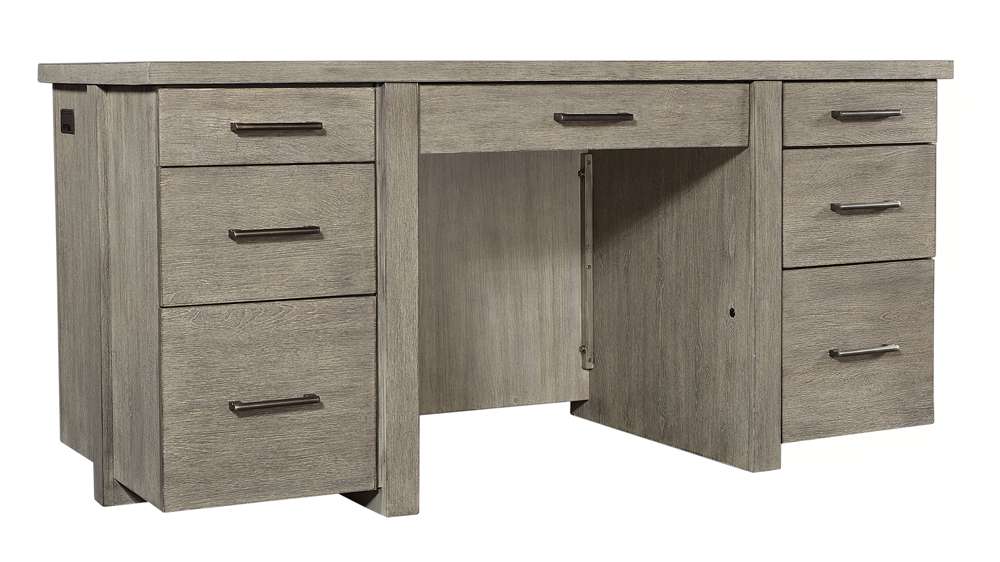Emery Park - Platinum 66in Executive Desk in Gray Linen Finish - I251-303-2