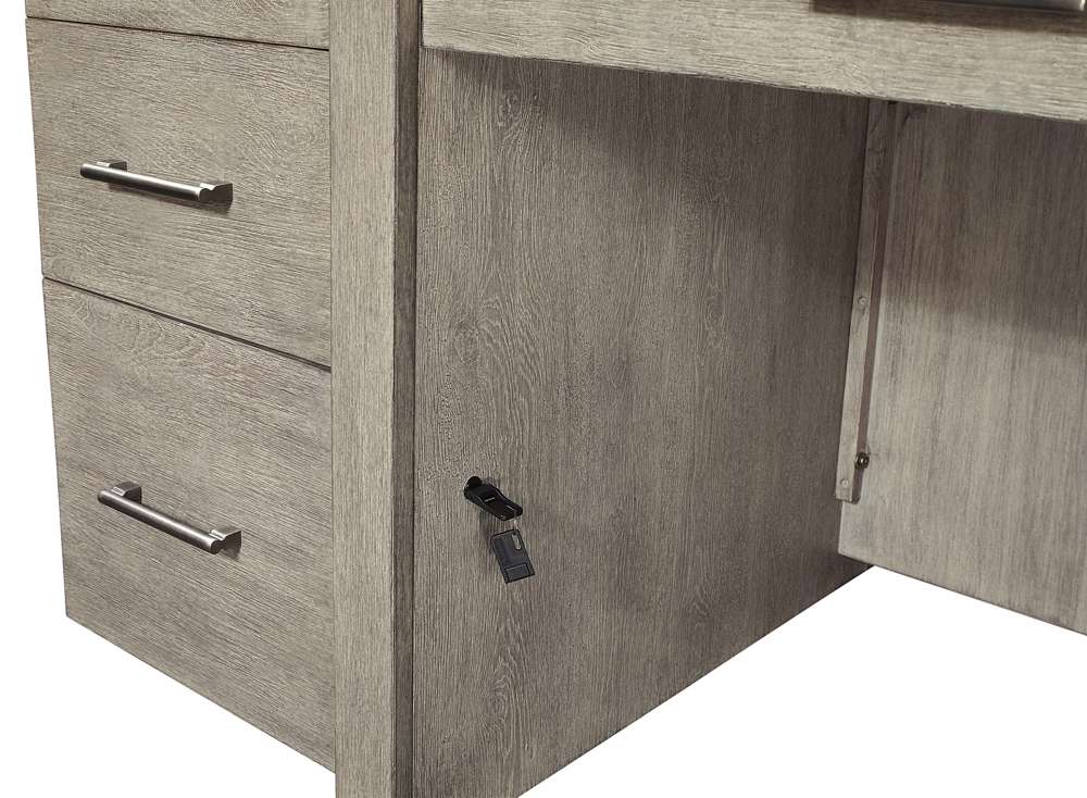 Emery Park - Platinum 66in Executive Desk in Gray Linen Finish - I251-303-2 veiw 3