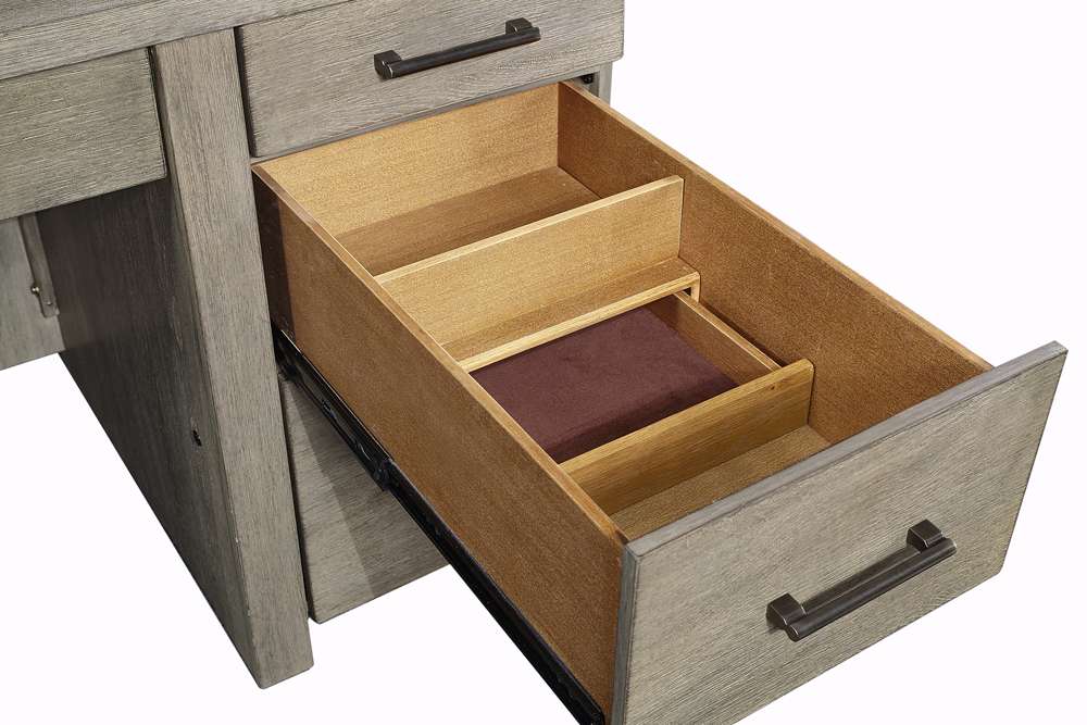 Emery Park - Platinum 66in Executive Desk in Gray Linen Finish - I251-303-2 veiw 5