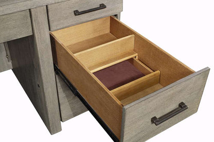 Emery Park - Platinum 66in Executive Desk in Gray Linen Finish - I251-303-2 veiw 5