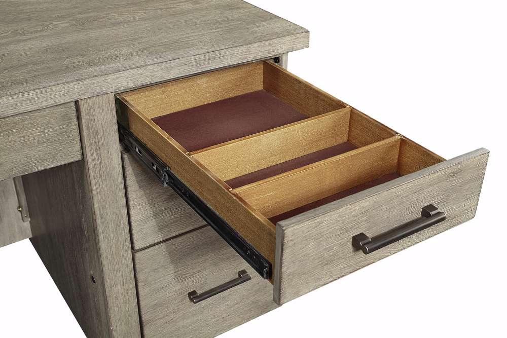 Emery Park - Platinum 66in Executive Desk in Gray Linen Finish - I251-303-2 veiw 6
