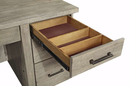 Emery Park - Platinum 66in Executive Desk in Gray Linen Finish - I251-303-2 veiw 6