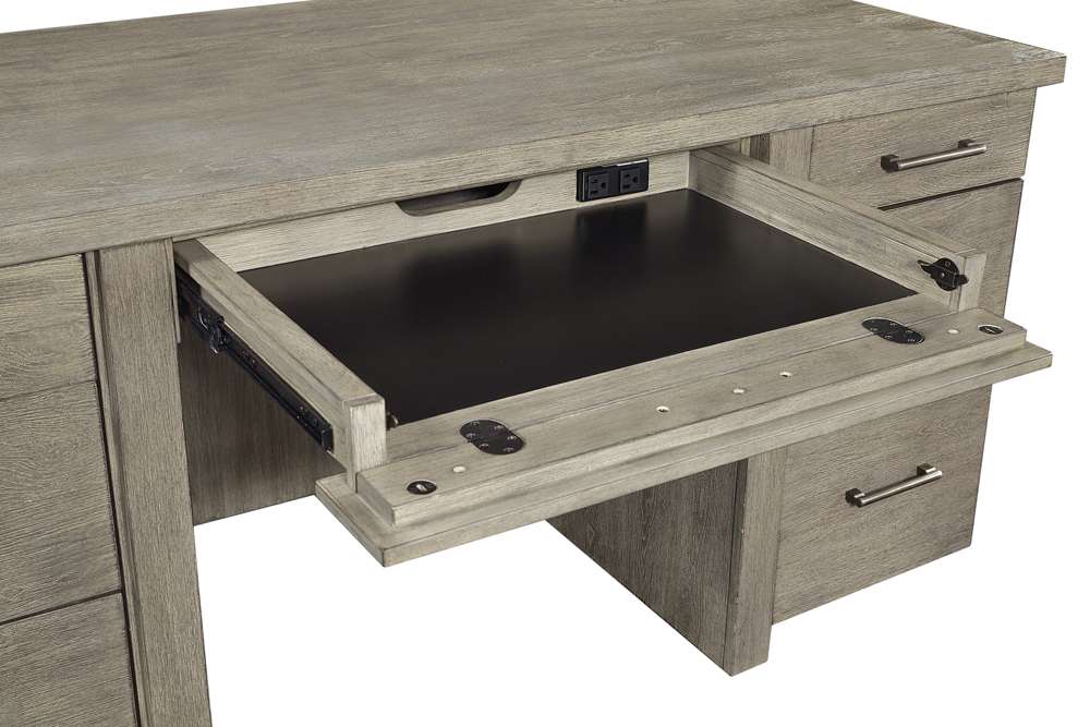 Emery Park - Platinum 66in Executive Desk in Gray Linen Finish - I251-303-2 veiw 7
