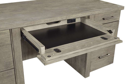 Emery Park - Platinum 66in Executive Desk in Gray Linen Finish - I251-303-2 veiw 7