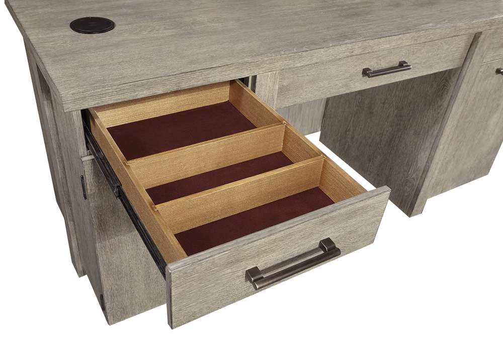 Emery Park - Platinum Credenza in Gray Linen Finish - I251-316-2 veiw 3