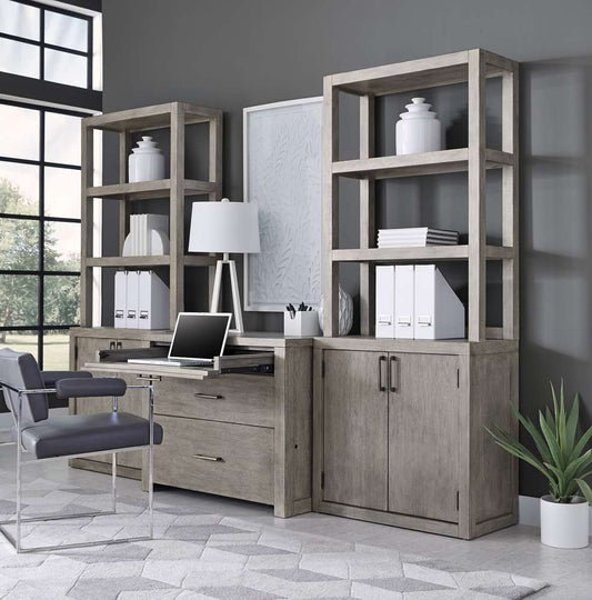 Emery Park - Platinum Door Bookcase in Gray Linen Finish - I251-332-2 veiw 1