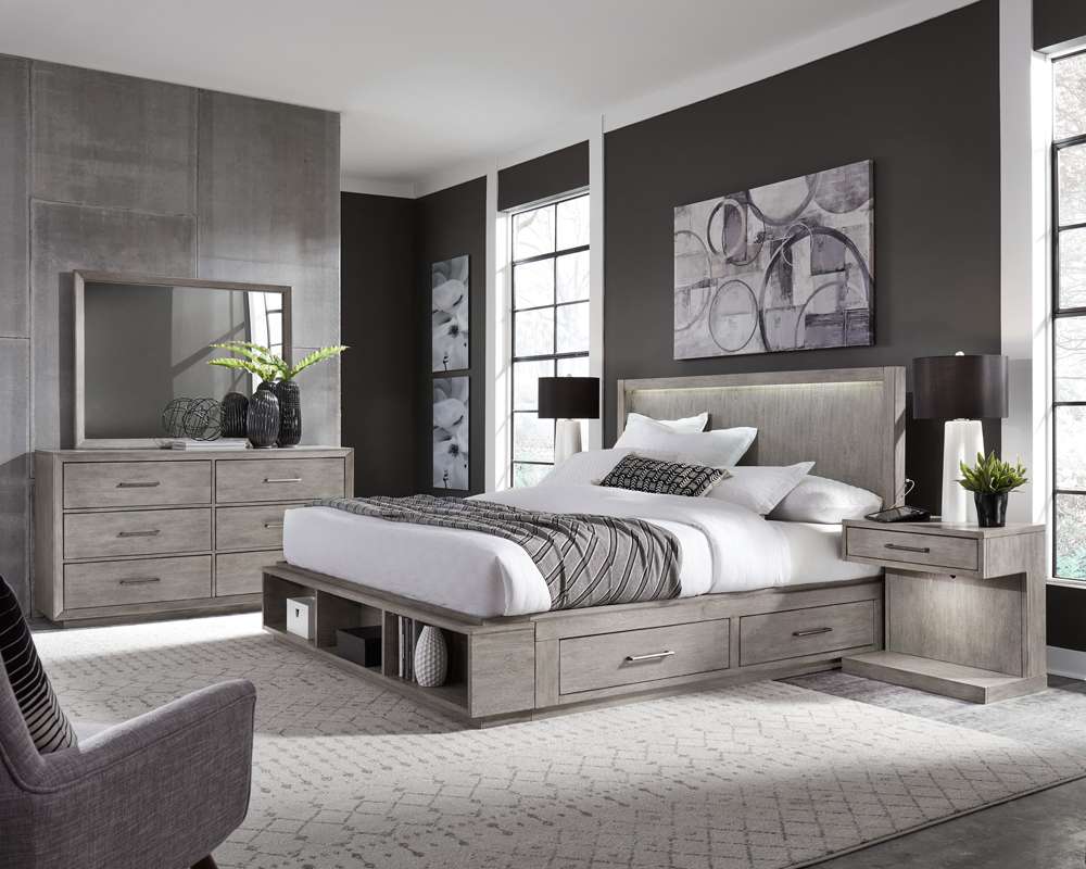 Emery Park - Platinum Landscape Mirror in Gray Linen Finish - I251-462-2 veiw 2