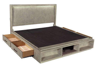 Emery Park - Platinum Queen Panel Storage Bed in Gray Linen Finish veiw 1