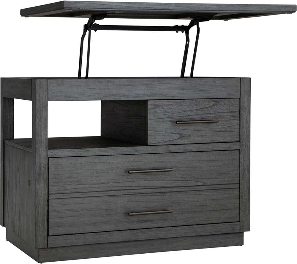 Emery Park - Preston Workstation Combo File w/ Lift Top in Urbane Grey Finish - I597-380 veiw 1