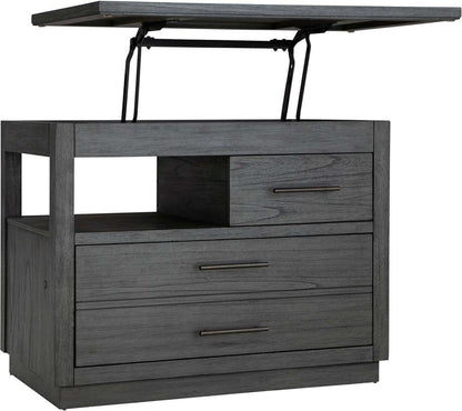 Emery Park - Preston Workstation Combo File w/ Lift Top in Urbane Grey Finish - I597-380 veiw 1