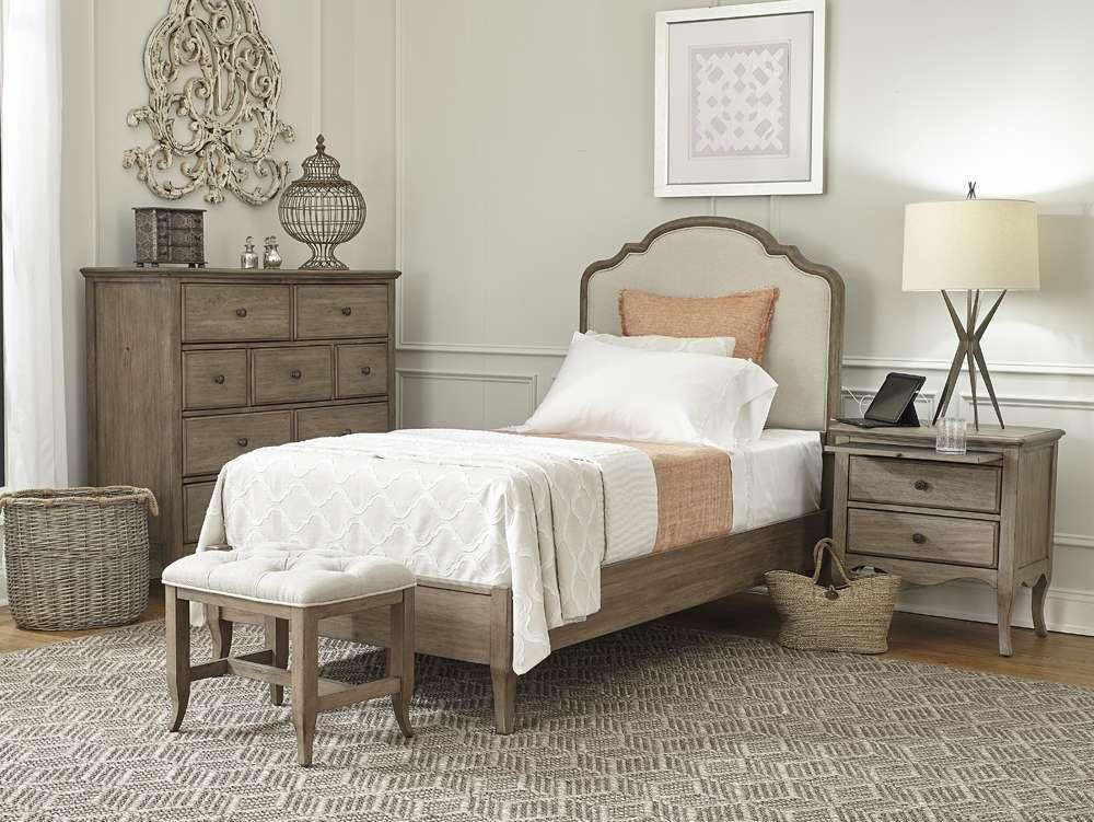 Emery Park  -  Provence Twin Upholstered Bed in Patine Finish veiw 2