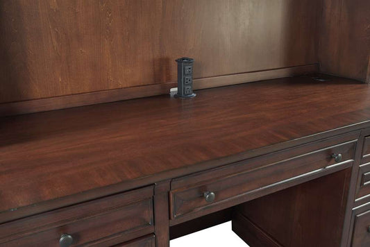 Emery Park - Richmond 66in Credenza Desk in Brown Burgundy Finish - I40-316 veiw 1