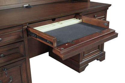 Emery Park - Richmond 66in Credenza Desk in Brown Burgundy Finish - I40-316 veiw 3