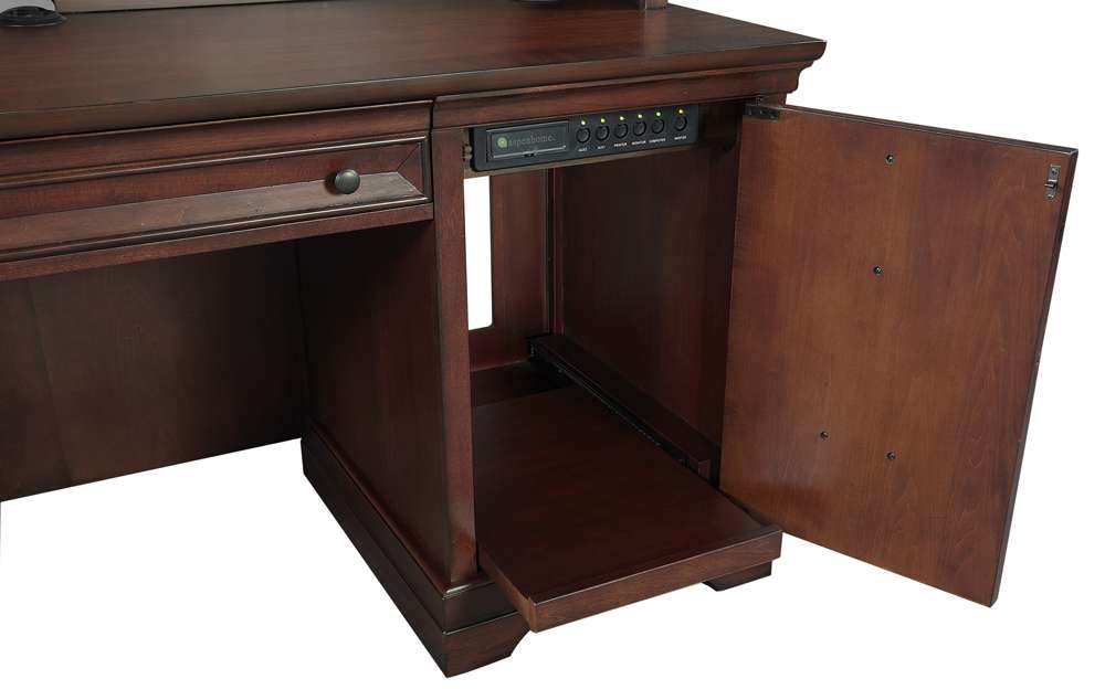 Emery Park - Richmond 66in Credenza Desk in Brown Burgundy Finish - I40-316 veiw 4