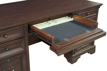 Emery Park - Richmond 66in Executive Desk in Brown Burgundy Finish - I40-303 veiw 3