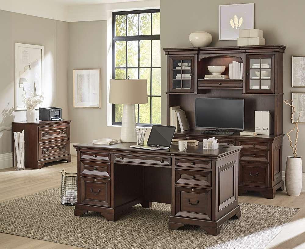 Emery Park - Richmond 66in Executive Desk in Brown Burgundy Finish - I40-303 veiw 4
