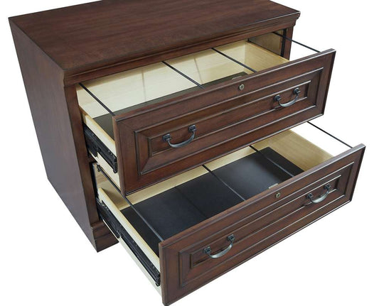 Emery Park - Richmond Lateral File Cabinet in Brown Burgundy Finish - I40-331 veiw 1