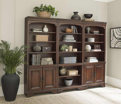 Emery Park - Richmond Open Bookcase in Brown Burgundy Finish - I40-333 veiw 2