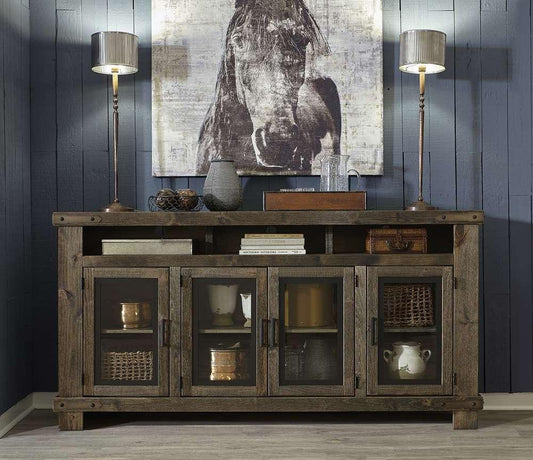 Emery Park - Sawyer 79in Highboy Console w/ 4 Doors in Brindle Finish - WDO1252-BDL veiw 2