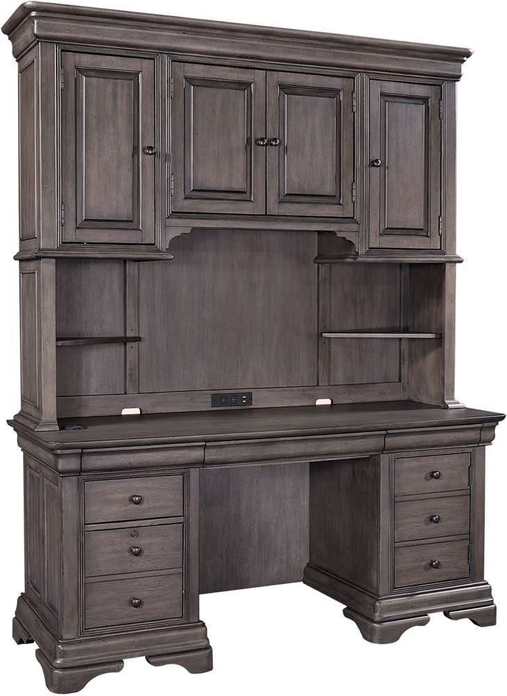 Emery Park - Sinclair 68in Credenza & Hutch in Ash Grey Finish
