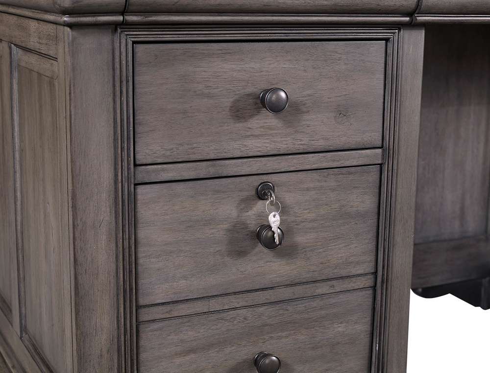 Emery Park - Sinclair 68in Executive Desk in Ash Grey Finish - I224-303 veiw 2