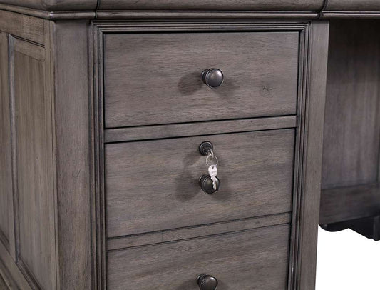 Emery Park - Sinclair 68in Executive Desk in Ash Grey Finish - I224-303 veiw 2