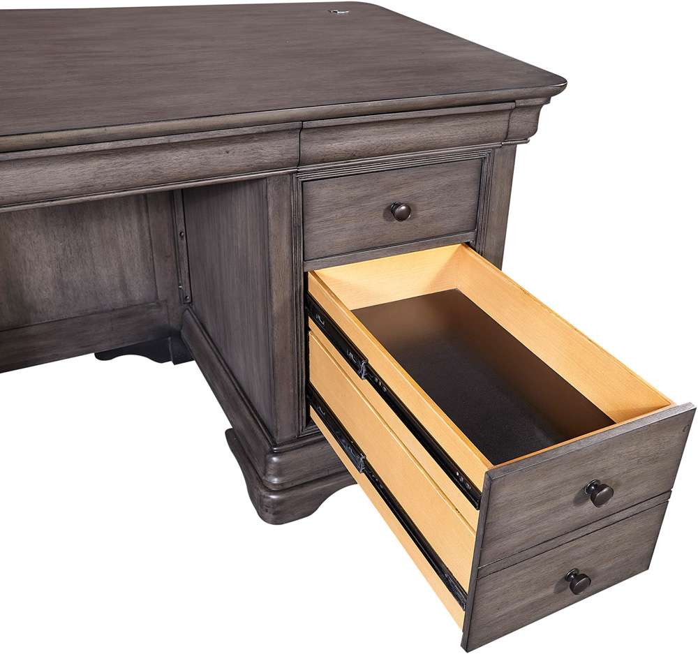 Emery Park - Sinclair 68in Executive Desk in Ash Grey Finish - I224-303 veiw 4
