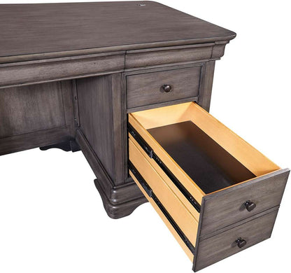 Emery Park - Sinclair 68in Executive Desk in Ash Grey Finish - I224-303 veiw 4