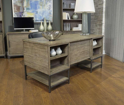 Emery Park - Trellis Open Ped Desk in Desert Brown Finish - I287-371 veiw 1