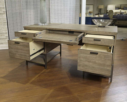 Emery Park - Trellis Open Ped Desk in Desert Brown Finish - I287-371 veiw 2
